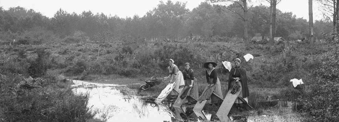 Les lavandières à Labouheyre - Crédit photo: Félix Arnaudin, vers 1890.