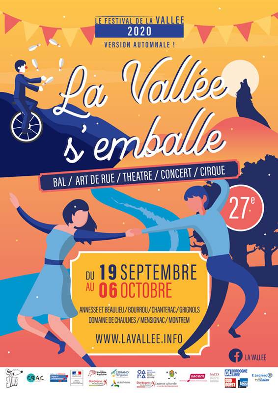 affiche festival la vallée s'emballe en dordogne