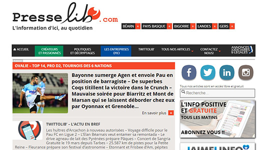 capture d'écran du site presselib'