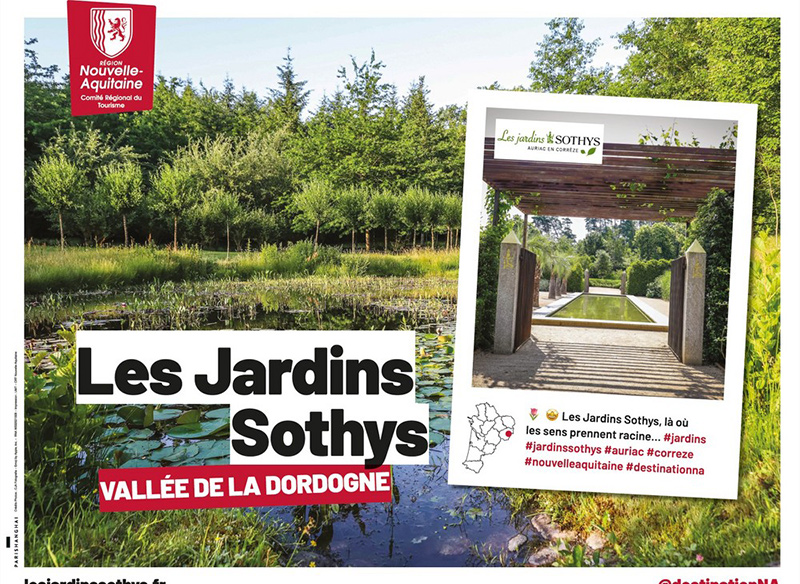 affiche de promotion des jardins sothys en dordogne