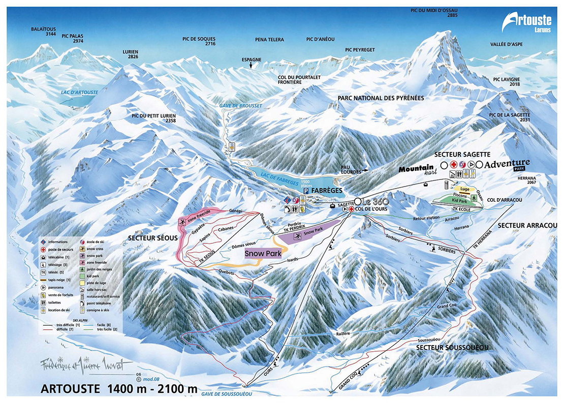 plan des pistes d'Artouste