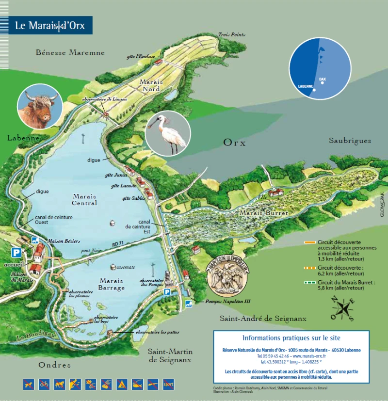carte du Marais d'Orx
